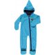 Smfolk Fleece bodysuit with hood and embrodded apples, Turquise