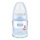 NUK First Choice+ Glass Bottle 120 ml with Silicone Teat, Blue