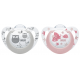 NUK Genius colour Silicone Soother (2 pcs.) - Soother size: 6-18 months, grey / Rose
